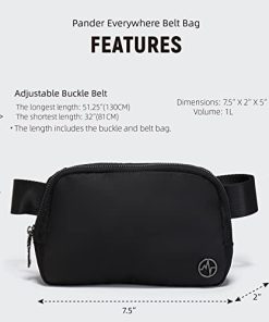 Pander 1L Fanny Pack Everywhere Belt Bag, Bum Bag Crossbody Bags for Women with Adjustable Strap (Black)