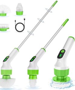 Holercoco Electric Spin Scrubber, Shower Cleaner Brush with IPX7 Waterproof, 135cm Long Handle, 2H Fast Charge, Bathroom Cleaning Brush 2 Adjustable Speeds