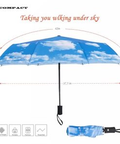 SY Compact Travel Umbrella Windproof Automatic LightWeight Unbreakable Umbrellas-factory outlet umbrella (Blue)